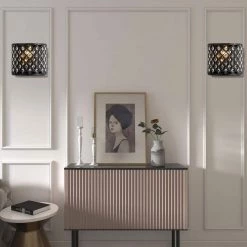 Indianapolis 1-Light Black Flush Mounted Sconce Dimmable (Set of 2) by Maxax -Maxax Elegant store black maxax vanity lighting mx19136 1br w 1f 1000