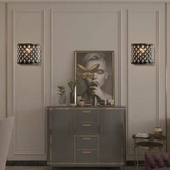 Indianapolis 1-Light Black Flush Mounted Sconce Dimmable (Set of 2) by Maxax -Maxax Elegant store black maxax vanity lighting mx19136 1br w 4f 1000