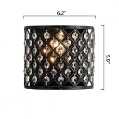 Indianapolis 1-Light Black Flush Mounted Sconce Dimmable (Set of 2) by Maxax -Maxax Elegant store black maxax vanity lighting mx19136 1br w c3 1000