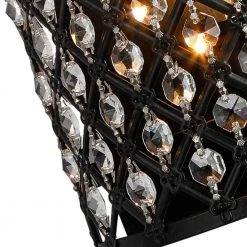 Indianapolis 1-Light Black Flush Mounted Sconce Dimmable (Set of 2) by Maxax -Maxax Elegant store black maxax vanity lighting mx19136 1br w fa 1000