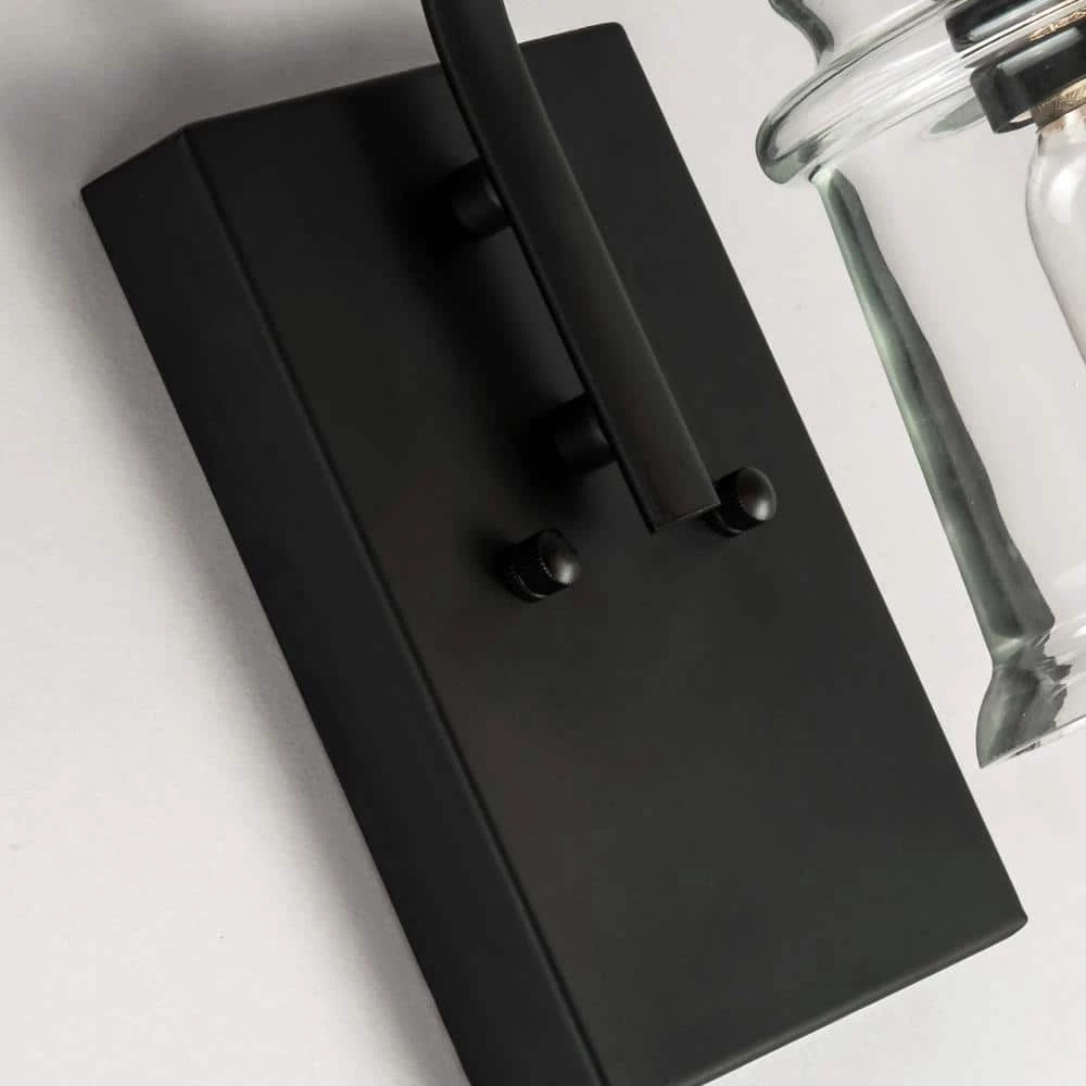 Houston 1-Light Black Dimmable Antique Armed Sconce With Glass Shade (Set of 2) by Maxax 5 Houston 1-Light Black Dimmable Antique Armed Sconce With Glass Shade (Set of 2) by Maxax - Image 5