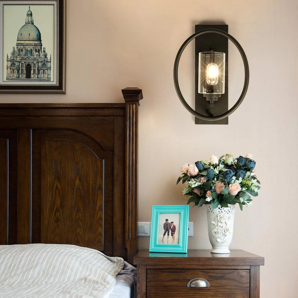 Houston 1-Light Black Dimmable Antique Candle Wall Light With Glass Shade (Set of 2) by Maxax 7 Houston 1-Light Black Dimmable Antique Candle Wall Light With Glass Shade (Set of 2) by Maxax - Image 7