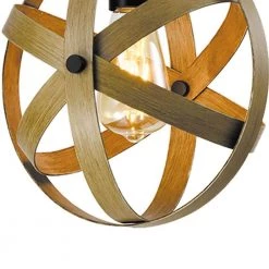 Frankfort 1 - Light Black/Natural Single Globe Pendant by Maxax -Maxax Elegant store black natural maxax chandeliers mx21017 1wd 4f 1000