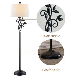 Chicago 59 in. Black Traditional Metal Floor Lamp with Teal Shade by Maxax 15 Chicago 59 in. Black Traditional Metal Floor Lamp with Teal Shade by Maxax -Maxax Elegant store black oatmeal shade maxax floor lamps f04 oatmeal 1f 1000
