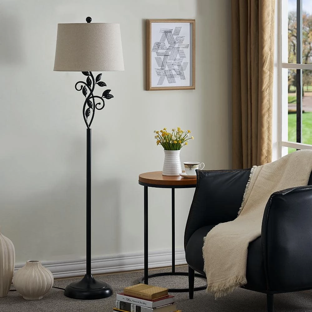 Chicago 59 in. Black Traditional Metal Floor Lamp with Teal Shade by Maxax 6 Chicago 59 in. Black Traditional Metal Floor Lamp with Teal Shade by Maxax - Image 6