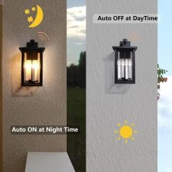Hawaii 16.7 in. H 4-Bulb Black / White Hardwired Outdoor Wall Lantern Sconce with Dusk to Dawn by Maxax 12 Hawaii 16.7 in. H 4-Bulb Black / White Hardwired Outdoor Wall Lantern Sconce with Dusk to Dawn by Maxax -Maxax Elegant store black white maxax outdoor sconces 2530 4wl 1d 1000