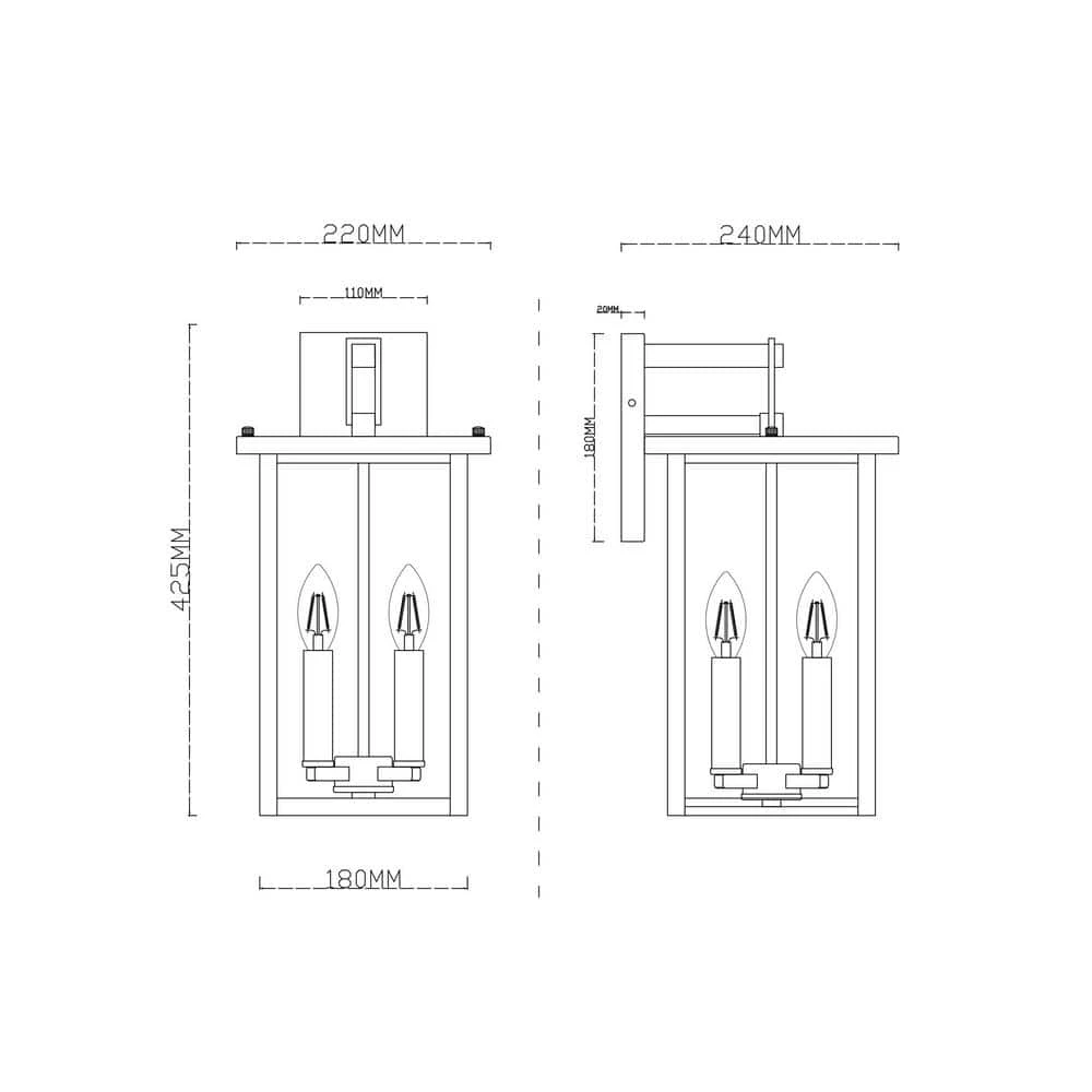 Hawaii 16.7 in. H 4-Bulb Black / White Hardwired Outdoor Wall Lantern Sconce with Dusk to Dawn by Maxax 7 Hawaii 16.7 in. H 4-Bulb Black / White Hardwired Outdoor Wall Lantern Sconce with Dusk to Dawn by Maxax - Image 7