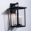 Hawaii 16.7 in. H 4-Bulb Black / White Hardwired Outdoor Wall Lantern Sconce with Dusk to Dawn by Maxax