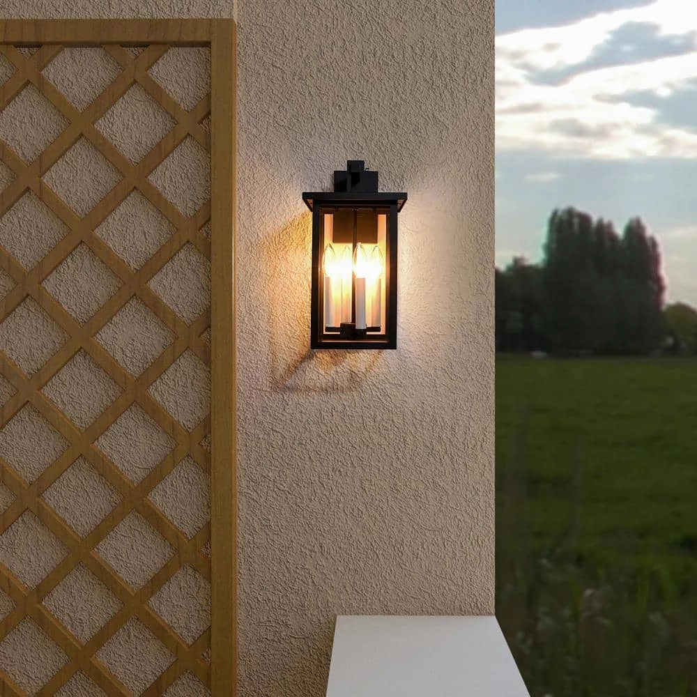 Hawaii 16.7 in. H 4-Bulb Black / White Hardwired Outdoor Wall Lantern Sconce with Dusk to Dawn by Maxax 10 Hawaii 16.7 in. H 4-Bulb Black / White Hardwired Outdoor Wall Lantern Sconce with Dusk to Dawn by Maxax - Image 10