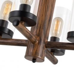 Nashville 4 -Light Candle Styleand Shaded Classic/Traditional Farmhouseand Country Style Chandelier by Maxax -Maxax Elegant store black wood maxax chandeliers 19162 4wg 44 1000