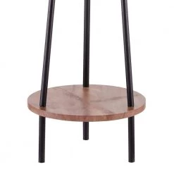 New York 65 in. Wood Grain and Black Metal Floor Lamp with Table Shelves by Maxax -Maxax Elegant store black wood maxax floor lamps f66 wd 1f 1000