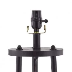 New York 65 in. Wood Grain and Black Metal Floor Lamp with Table Shelves by Maxax -Maxax Elegant store black wood maxax floor lamps f66 wd fa 1000