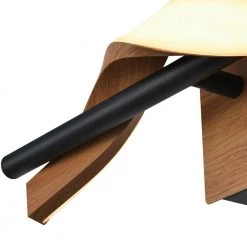 Washington 1-Light Black/Wood LED Wall Sconce by Maxax -Maxax Elegant store black wood maxax wall sconces 6509 1wg 1f 1000