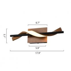 Washington 1-Light Black/Wood LED Wall Sconce by Maxax -Maxax Elegant store black wood maxax wall sconces 6509 1wg 44 1000