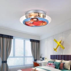 11.8 in. 3-Light Blue Simple Circle Semi Flush Mount with Glass Shade by Maxax -Maxax Elegant store blue maxax flush mount lights mx19075 3 c 1f 1000