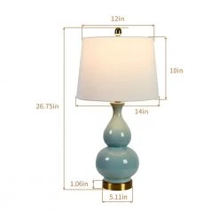 Sacramento 26.75 in. Blue Table Lamp Set with USB (Set of 2) by Maxax -Maxax Elegant store blue maxax table lamps t08 bu 40 1000