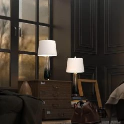 Richmond 28 .75" Gradient Blue Bedside Table Lamp Set (Set of 2) by Maxax -Maxax Elegant store blue maxax table lamps t18 1d 1000