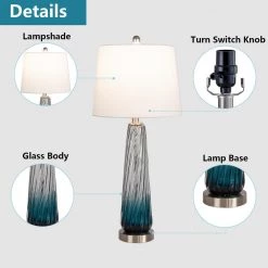 Richmond 28 .75" Gradient Blue Bedside Table Lamp Set (Set of 2) by Maxax -Maxax Elegant store blue maxax table lamps t18 44 1000
