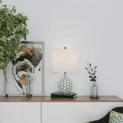 Sacramento 17.5 in. Blue Table Lamp Set with White Shade by Maxax -Maxax Elegant store blue maxax table lamps t36 wb s 44 1000