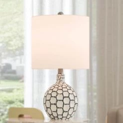 Sacramento 17.5 in. Blue Table Lamp Set with White Shade by Maxax -Maxax Elegant store blue maxax table lamps t36 wb s 76 1000