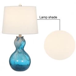 Columbia 25 .5" Blue Glass Table Lamp Set With White Shade (Set of 2) by Maxax -Maxax Elegant store blue maxax table lamps t43 bu 4f 1000