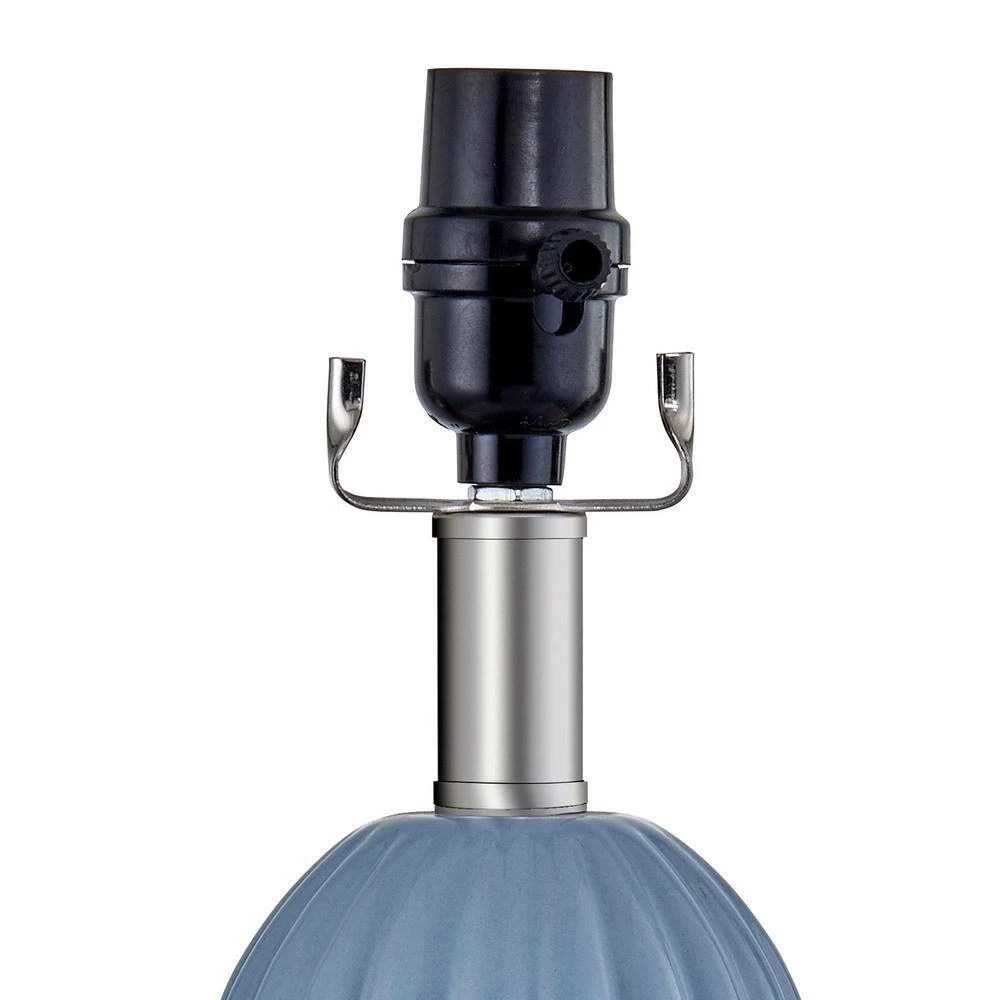 Columbia 28 " Blue Table Lamp Set With White Shade (Set of 2) by Maxax 3 Columbia 28 " Blue Table Lamp Set With White Shade (Set of 2) by Maxax - Image 3