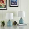 Sacramento 15.5 in. Blue Table Lamp Set With White Shade (Set of 2) by Maxax