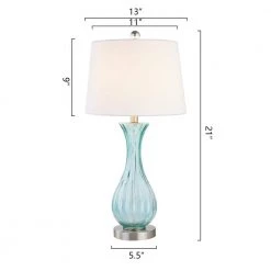 Denver 21 '' Blue Table Lamp Set With White Shade (Set of 2) by Maxax -Maxax Elegant store blue maxax table lamps t78 bu c3 1000