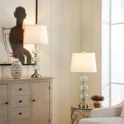 Montgomery 29 in. Blue Buffet Lamp Set with USB (Set of 2) by Maxax -Maxax Elegant store blue sand nickel maxax table lamps t59 bu 44 1000