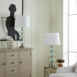 Montgomery 29 in. Blue Buffet Lamp Set with USB (Set of 2) by Maxax -Maxax Elegant store blue sand nickel maxax table lamps t59 bu fa 1000