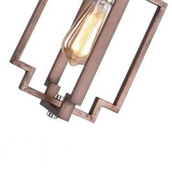 Hartford 1-Light Lantern Brass/Nickel Square/Rectangle Pendant with Wrought Iron Accents by Maxax -Maxax Elegant store brass nickel maxax chandeliers mx1920 p1 44 1000