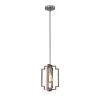 Hartford 1-Light Lantern Brass/Nickel Square/Rectangle Pendant with Wrought Iron Accents by Maxax