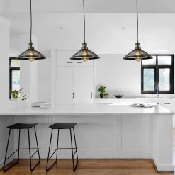 Frankfort 1-Light Black Warehouse Chandeliers Hanging Light with Metal Shade (3-Pack） by Maxax