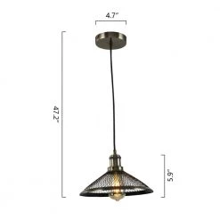 Frankfort 1-Light Black Warehouse Chandeliers Hanging Light with Metal Shade (3-Pack） by Maxax -Maxax Elegant store bronze maxax chandeliers d151 1b6 fa 1000