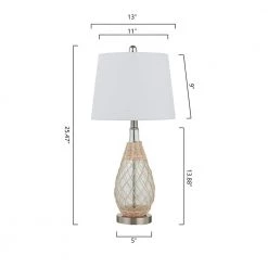 Denver 24.5 in. H Brown/Clear Bedside Table Lamp Set (Set of 2) by Maxax 14 Denver 24.5 in. H Brown/Clear Bedside Table Lamp Set (Set of 2) by Maxax -Maxax Elegant store brown clear maxax table lamps t96 cl c3 1000