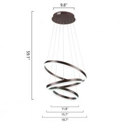 Carson 3-Light Integrated LED Brown Chandelier by Maxax -Maxax Elegant store brown maxax chandeliers yx 17 66 1000