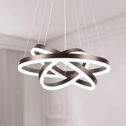 Carson 3-Light Integrated LED Brown Chandelier by Maxax -Maxax Elegant store brown maxax chandeliers yx 17 c3 1000