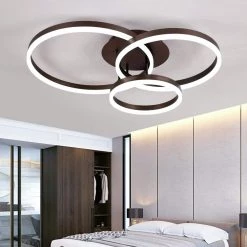 Carson 3-Light 31.8 in. Brown Cluster Circle LED Semi-Flush Mount by Maxax -Maxax Elegant store brown maxax flush mount lights yx 17 fm 44 1000