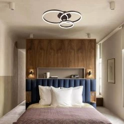 Carson 3-Light 31.8 in. Brown Cluster Circle LED Semi-Flush Mount by Maxax -Maxax Elegant store brown maxax flush mount lights yx 17 fm 76 1000