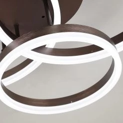 Carson 3-Light 31.8 in. Brown Cluster Circle LED Semi-Flush Mount by Maxax -Maxax Elegant store brown maxax flush mount lights yx 17 fm c3 1000