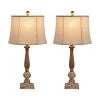 Salem 27 .5" Brown Table Lamp Set With Teal Shade (Set of 2) by Maxax