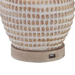 Salem 24.75 in. Brown Table Lamp Set with USB (Set of 2) by Maxax -Maxax Elegant store brown maxax table lamps t12 lbn 76 1000