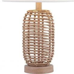 Heideman 21 in. Brown Bedside Natural Rattan Table Lamp Set (Set Of 2) by Maxax -Maxax Elegant store brown maxax table lamps t124 nat 44 1000