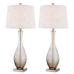 Denver 30.5 in. Brown Table Lamp Set with USB (Set of 2) by Maxax