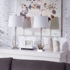 Denver 30.5 in. Brown Table Lamp Set with USB (Set of 2) by Maxax -Maxax Elegant store brown maxax table lamps t55 bn fa 1000