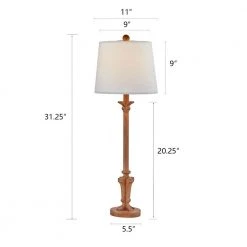 Salem 31 in. Brown Buffet Lamp Set with White Shade (2-Pack) by Maxax -Maxax Elegant store brown maxax table lamps t77 bn 4f 1000