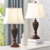 Cincinati 24 in. Brown Table Lamp Set With White Shade by Maxax