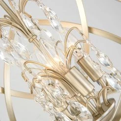 Lansing 4 -Light Champagne gold Unique/Statement Globe Chandelier with Crystal by Maxax -Maxax Elegant store champagne gold maxax chandeliers mx19026 4 p 44 1000