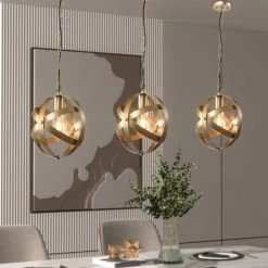Frankfort 1 - Light SingleandKitchen Island Globe Champagne Gold Pendant With Wrought Iron Accents by Maxax -Maxax Elegant store champagne gold maxax chandeliers mx21016 1cp 44 1000