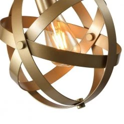 Frankfort 1 - Light SingleandKitchen Island Globe Champagne Gold Pendant With Wrought Iron Accents by Maxax -Maxax Elegant store champagne gold maxax chandeliers mx21016 1cp 76 1000